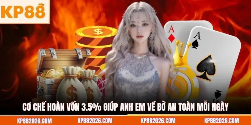 Cơ chế hoàn vốn 3.5% giúp anh em về bờ an toàn mỗi ngày